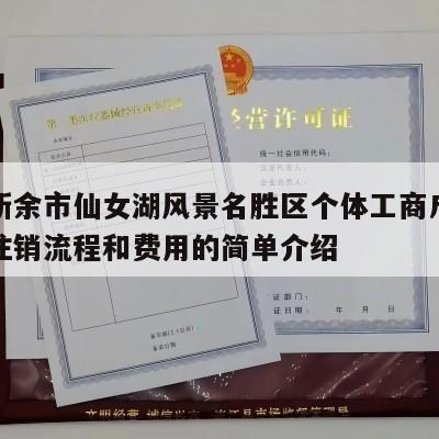 江西新余市仙女湖风景名胜区个体工商户营业执照注销流程和费用的简单介绍