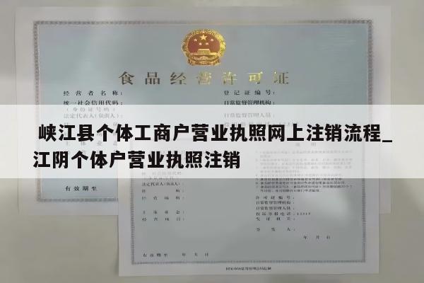  峡江县个体工商户营业执照网上注销流程_江阴个体户营业执照注销