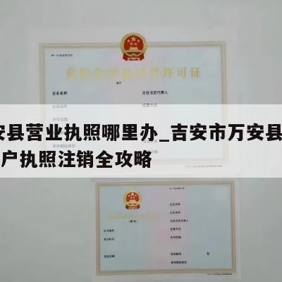  吉安县营业执照哪里办_吉安市万安县公司工商户执照注销全攻略