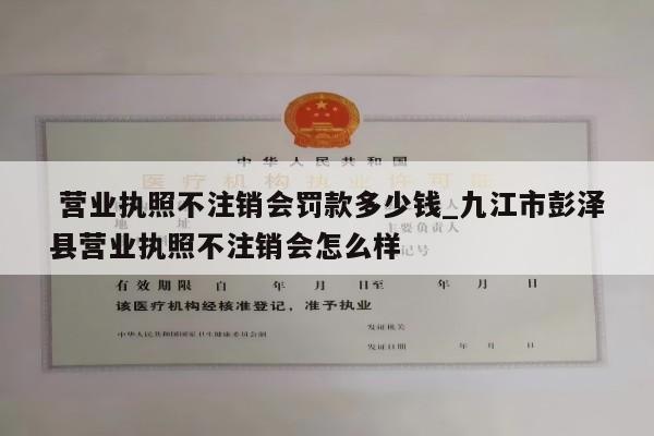  营业执照不注销会罚款多少钱_九江市彭泽县营业执照不注销会怎么样