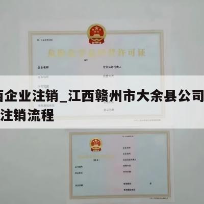  江西企业注销_江西赣州市大余县公司执照网上注销流程