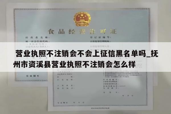  营业执照不注销会不会上征信黑名单吗_抚州市资溪县营业执照不注销会怎么样
