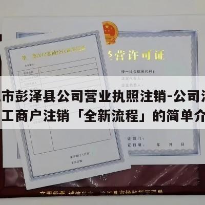 九江市彭泽县公司营业执照注销-公司注销,公司工商户注销「全新流程」的简单介绍