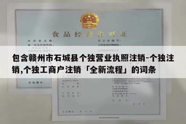 包含赣州市石城县个独营业执照注销-个独注销,个独工商户注销「全新流程」的词条