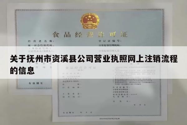 关于抚州市资溪县公司营业执照网上注销流程的信息