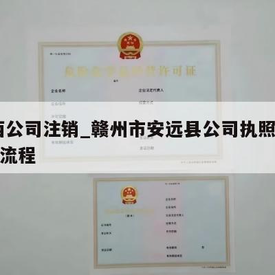  江西公司注销_赣州市安远县公司执照税务注销流程