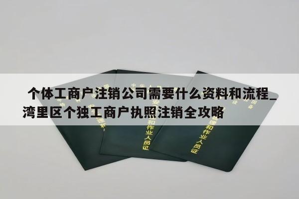  个体工商户注销公司需要什么资料和流程_湾里区个独工商户执照注销全攻略