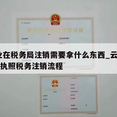  企业在税务局注销需要拿什么东西_云谱区公司执照税务注销流程