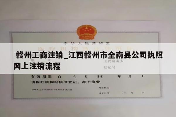  赣州工商注销_江西赣州市全南县公司执照网上注销流程