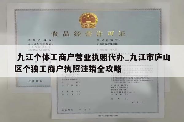  九江个体工商户营业执照代办_九江市庐山区个独工商户执照注销全攻略