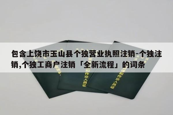 包含上饶市玉山县个独营业执照注销-个独注销,个独工商户注销「全新流程」的词条