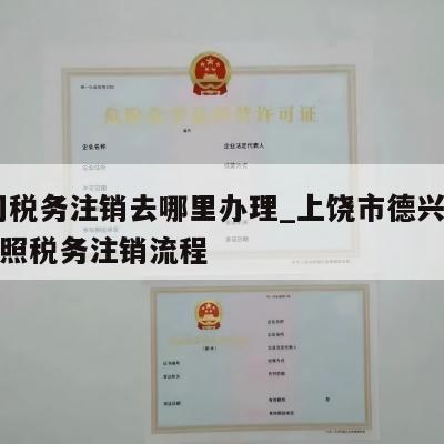  公司税务注销去哪里办理_上饶市德兴市公司执照税务注销流程