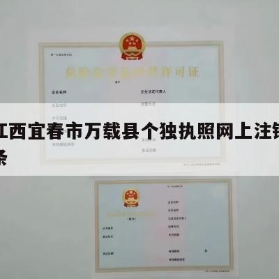 包含江西宜春市万载县个独执照网上注销流程的词条