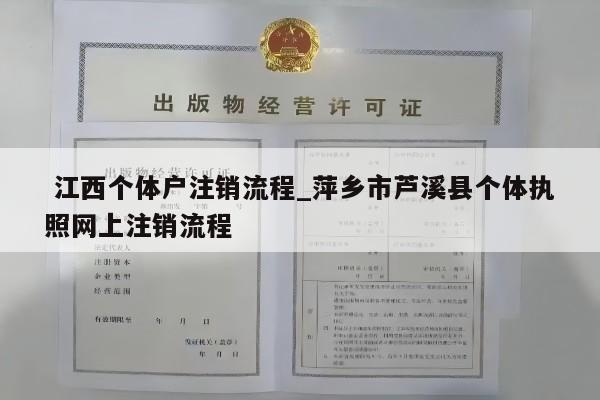  江西个体户注销流程_萍乡市芦溪县个体执照网上注销流程