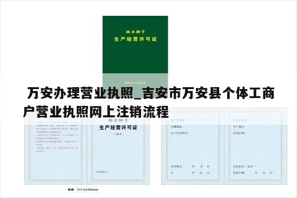  万安办理营业执照_吉安市万安县个体工商户营业执照网上注销流程