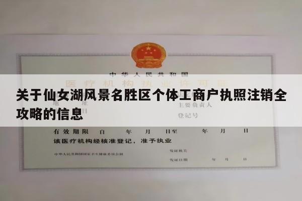 关于仙女湖风景名胜区个体工商户执照注销全攻略的信息