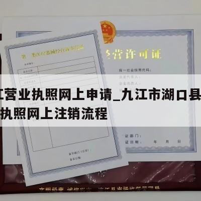  九江营业执照网上申请_九江市湖口县个独营业执照网上注销流程