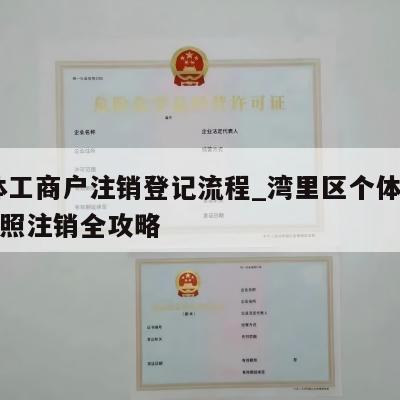  个体工商户注销登记流程_湾里区个体工商户执照注销全攻略