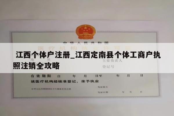  江西个体户注册_江西定南县个体工商户执照注销全攻略