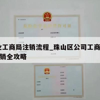  企业工商局注销流程_珠山区公司工商户执照注销全攻略
