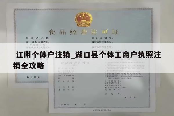  江阴个体户注销_湖口县个体工商户执照注销全攻略