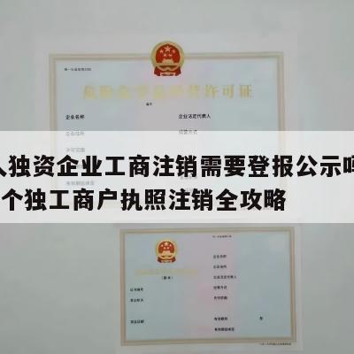  个人独资企业工商注销需要登报公示吗_高安市个独工商户执照注销全攻略