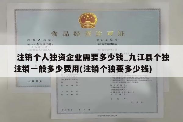  注销个人独资企业需要多少钱_九江县个独注销一般多少费用(注销个独要多少钱)