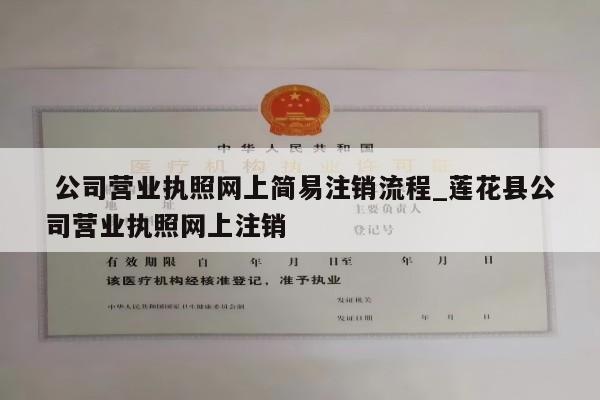  公司营业执照网上简易注销流程_莲花县公司营业执照网上注销
