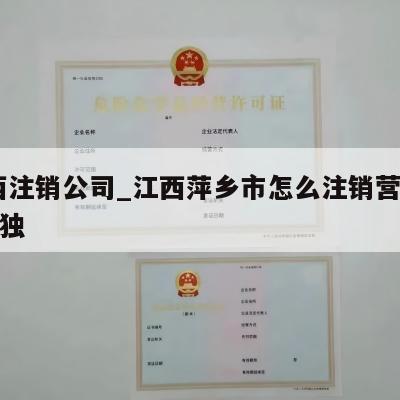  江西注销公司_江西萍乡市怎么注销营业执照个独