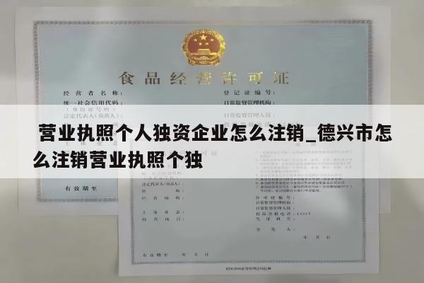  营业执照个人独资企业怎么注销_德兴市怎么注销营业执照个独