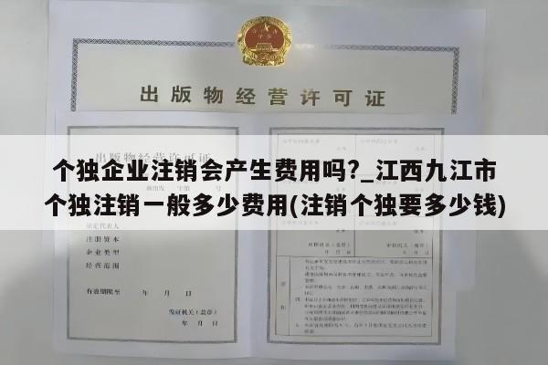  个独企业注销会产生费用吗?_江西九江市个独注销一般多少费用(注销个独要多少钱)