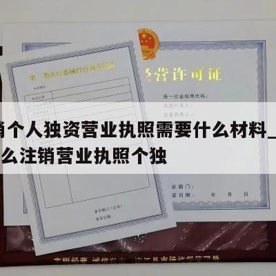  注销个人独资营业执照需要什么材料_瑞昌市怎么注销营业执照个独