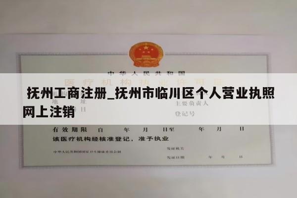  抚州工商注册_抚州市临川区个人营业执照网上注销