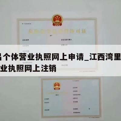  南昌个体营业执照网上申请_江西湾里区个体营业执照网上注销