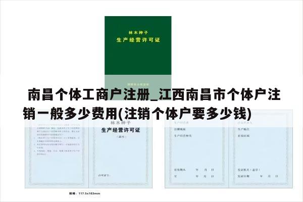  南昌个体工商户注册_江西南昌市个体户注销一般多少费用(注销个体户要多少钱)