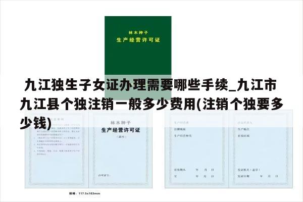  九江独生子女证办理需要哪些手续_九江市九江县个独注销一般多少费用(注销个独要多少钱)