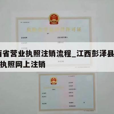  江西省营业执照注销流程_江西彭泽县个独营业执照网上注销