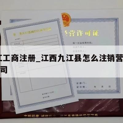  九江工商注册_江西九江县怎么注销营业执照公司