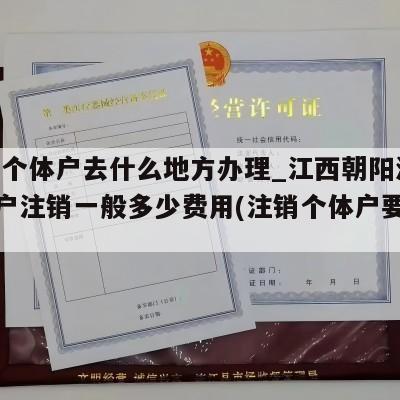  注销个体户去什么地方办理_江西朝阳洲区个体户注销一般多少费用(注销个体户要多少钱)