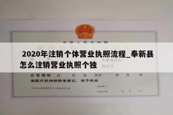  2020年注销个体营业执照流程_奉新县怎么注销营业执照个独