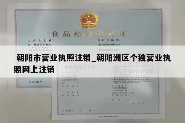 朝阳市营业执照注销_朝阳洲区个独营业执照网上注销