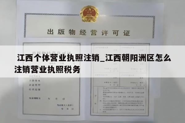  江西个体营业执照注销_江西朝阳洲区怎么注销营业执照税务