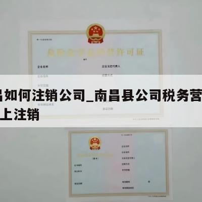  南昌如何注销公司_南昌县公司税务营业执照网上注销