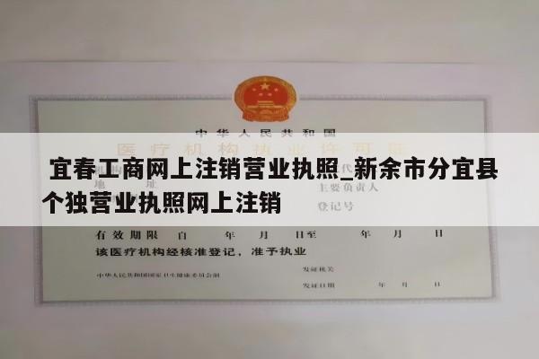  宜春工商网上注销营业执照_新余市分宜县个独营业执照网上注销