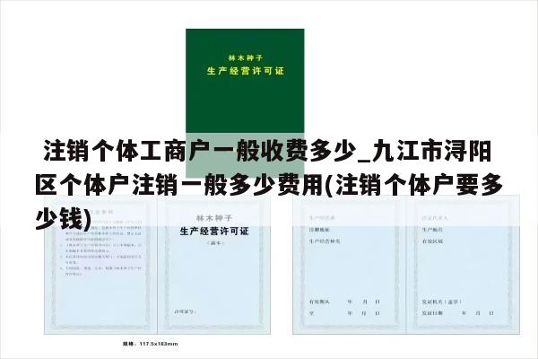  注销个体工商户一般收费多少_九江市浔阳区个体户注销一般多少费用(注销个体户要多少钱)