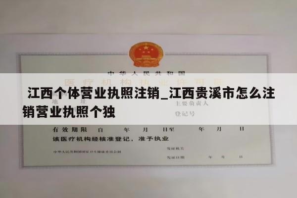  江西个体营业执照注销_江西贵溪市怎么注销营业执照个独