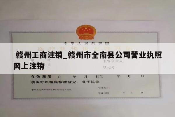  赣州工商注销_赣州市全南县公司营业执照网上注销