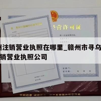  赣州注销营业执照在哪里_赣州市寻乌县怎么注销营业执照公司