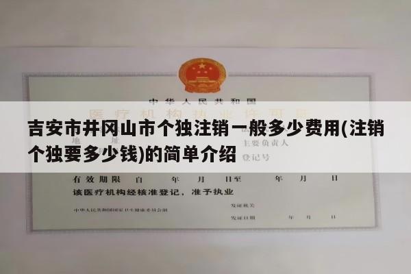 吉安市井冈山市个独注销一般多少费用(注销个独要多少钱)的简单介绍