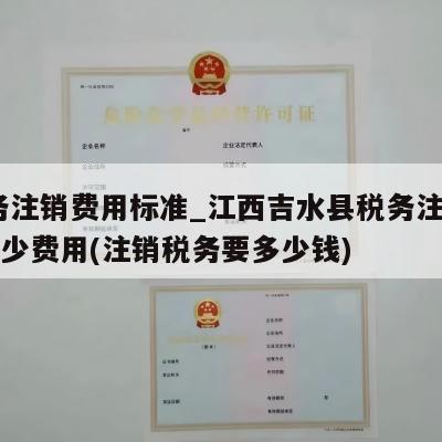  税务注销费用标准_江西吉水县税务注销一般多少费用(注销税务要多少钱)